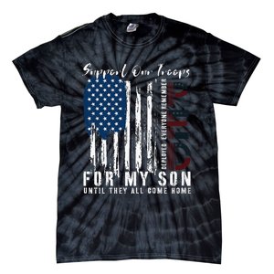 On Friday We Wear Red For My Son Military Support Us Flag Tie-Dye T-Shirt