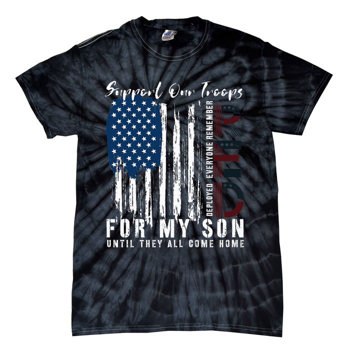 On Friday We Wear Red For My Son Military Support Us Flag Tie-Dye T-Shirt