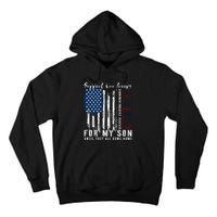 On Friday We Wear Red For My Son Military Support Us Flag Tall Hoodie