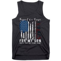 On Friday We Wear Red For My Son Military Support Us Flag Tank Top