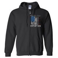 On Friday We Wear Red For My Son Military Support Us Flag Full Zip Hoodie