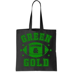 On Football We Wear Green And Gold School Spirit Tote Bag