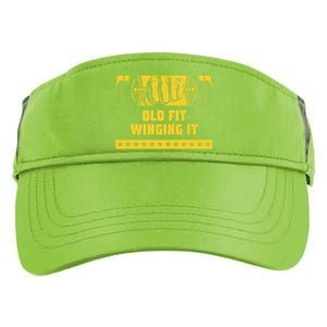 Old Fit Winging It Funny Workout Humor Gym Elderly Fitness Gift Adult Drive Performance Visor