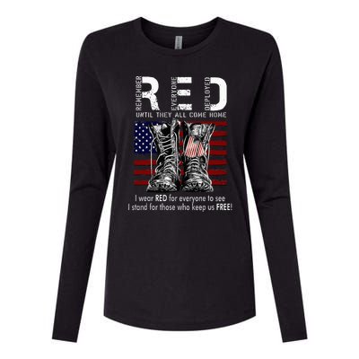 On Friday We Wear Red Remember Everyone Deployed Womens Cotton Relaxed Long Sleeve T-Shirt