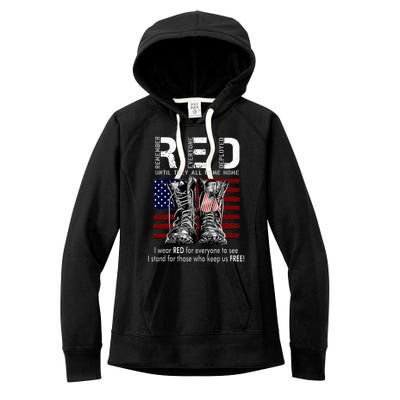 On Friday We Wear Red Remember Everyone Deployed Women's Fleece Hoodie