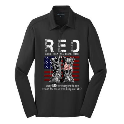 On Friday We Wear Red Remember Everyone Deployed Silk Touch Performance Long Sleeve Polo