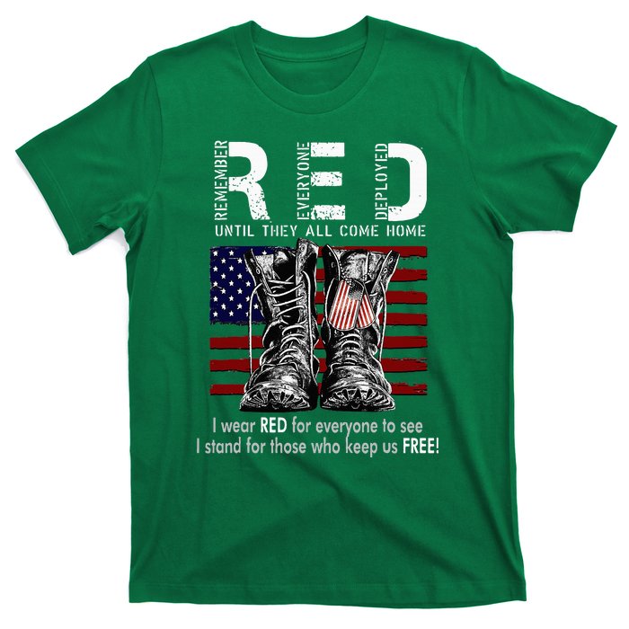 On Friday We Wear Red Remember Everyone Deployed T-Shirt