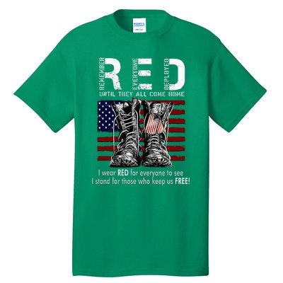 On Friday We Wear Red Remember Everyone Deployed Tall T-Shirt