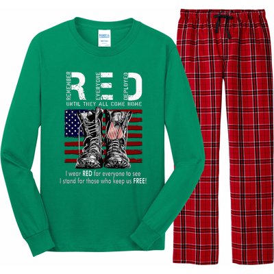 On Friday We Wear Red Remember Everyone Deployed Long Sleeve Pajama Set