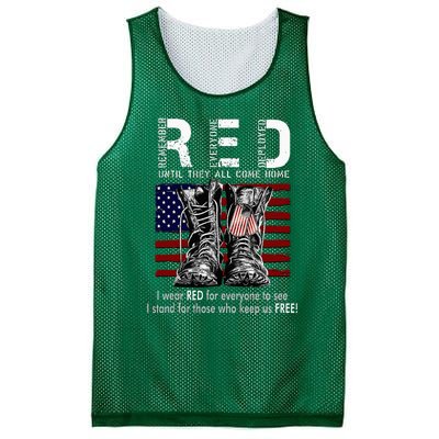 On Friday We Wear Red Remember Everyone Deployed Mesh Reversible Basketball Jersey Tank