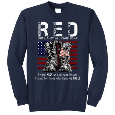 On Friday We Wear Red Remember Everyone Deployed Tall Sweatshirt