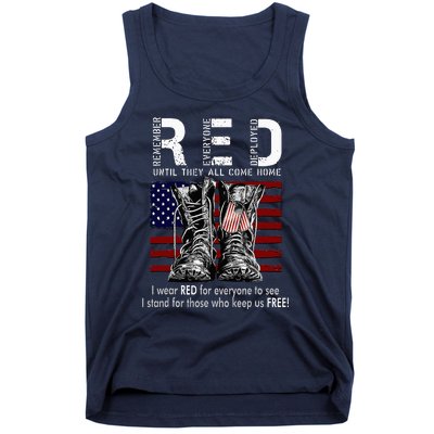 On Friday We Wear Red Remember Everyone Deployed Tank Top