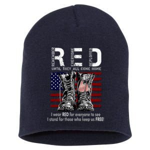 On Friday We Wear Red Remember Everyone Deployed Short Acrylic Beanie