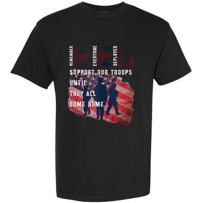 On Friday We Wear Red Friday Military Support Troops US Flag Garment-Dyed Heavyweight T-Shirt