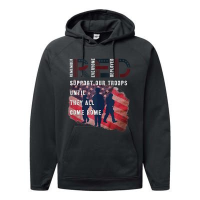 On Friday We Wear Red Friday Military Support Troops US Flag Performance Fleece Hoodie