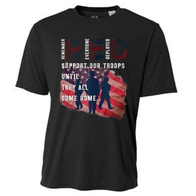 On Friday We Wear Red Friday Military Support Troops US Flag Cooling Performance Crew T-Shirt