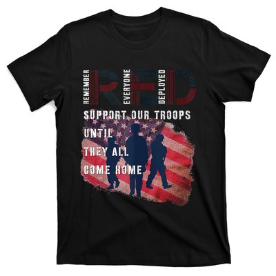 On Friday We Wear Red Friday Military Support Troops US Flag T-Shirt