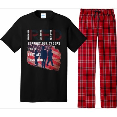 On Friday We Wear Red Friday Military Support Troops US Flag Pajama Set