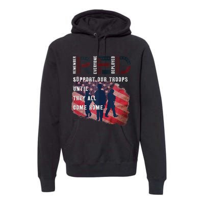 On Friday We Wear Red Friday Military Support Troops US Flag Premium Hoodie