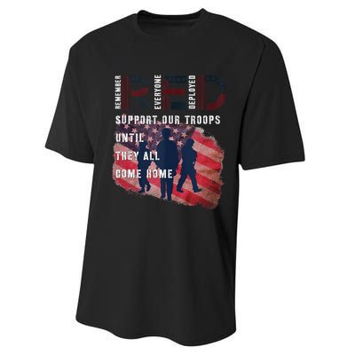 On Friday We Wear Red Friday Military Support Troops US Flag Performance Sprint T-Shirt