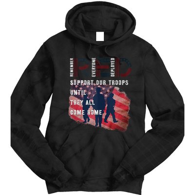 On Friday We Wear Red Friday Military Support Troops US Flag Tie Dye Hoodie