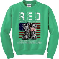 On Friday We Wear Red Remember Everyone Deployed Kids Sweatshirt