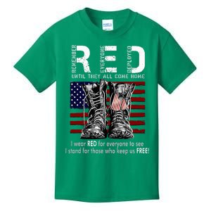 On Friday We Wear Red Remember Everyone Deployed Kids T-Shirt