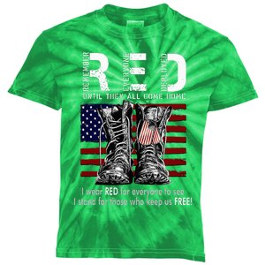 On Friday We Wear Red Remember Everyone Deployed Kids Tie-Dye T-Shirt