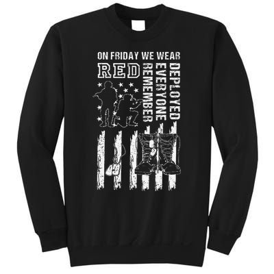 On Friday We Wear Red American Flag Military Supportive Sweatshirt