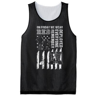 On Friday We Wear Red American Flag Military Supportive Mesh Reversible Basketball Jersey Tank