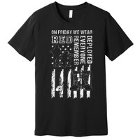 On Friday We Wear Red American Flag Military Supportive Premium T-Shirt