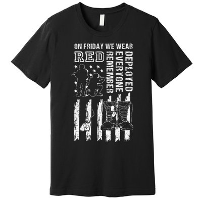 On Friday We Wear Red American Flag Military Supportive Premium T-Shirt