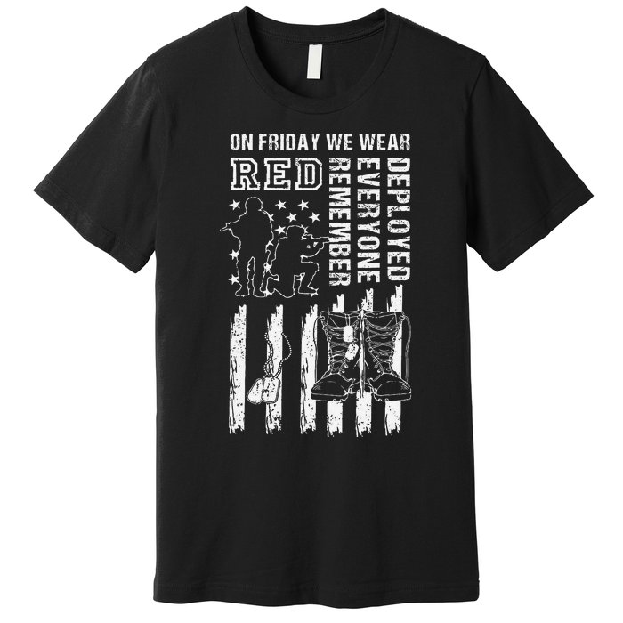 On Friday We Wear Red American Flag Military Supportive Premium T-Shirt