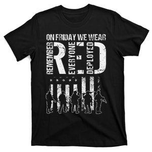 On Friday We Wear Red American Flag Military Supportive T-Shirt