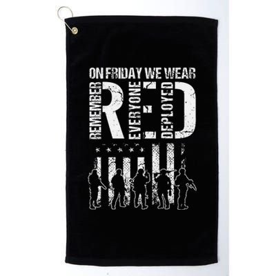 On Friday We Wear Red American Flag Military Supportive Platinum Collection Golf Towel