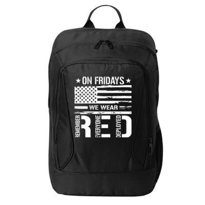 On Friday We Wear Red American Flag Us Veteran City Backpack