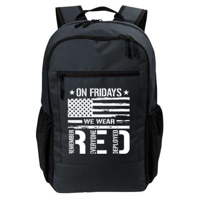 On Friday We Wear Red American Flag Us Veteran Daily Commute Backpack