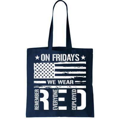 On Friday We Wear Red American Flag Us Veteran Tote Bag