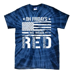 On Friday We Wear Red American Flag Us Veteran Tie-Dye T-Shirt