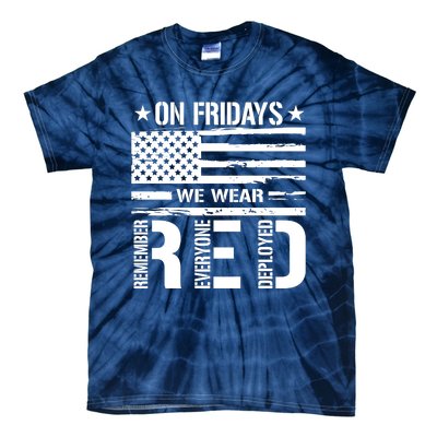 On Friday We Wear Red American Flag Us Veteran Tie-Dye T-Shirt