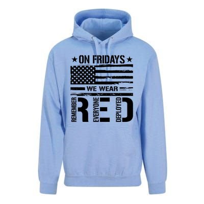 On Friday We Wear Red American Flag Us Veteran Unisex Surf Hoodie