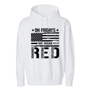 On Friday We Wear Red American Flag Us Veteran Garment-Dyed Fleece Hoodie