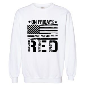 On Friday We Wear Red American Flag Us Veteran Garment-Dyed Sweatshirt