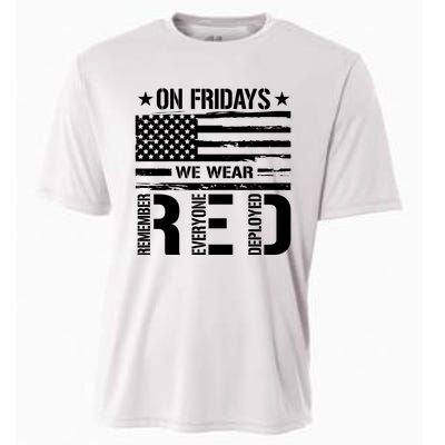 On Friday We Wear Red American Flag Us Veteran Cooling Performance Crew T-Shirt