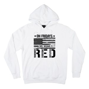 On Friday We Wear Red American Flag Us Veteran Hoodie