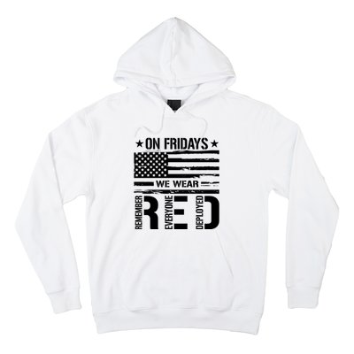 On Friday We Wear Red American Flag Us Veteran Hoodie