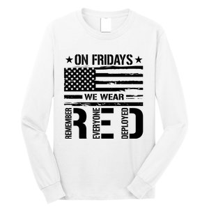 On Friday We Wear Red American Flag Us Veteran Long Sleeve Shirt