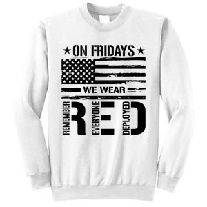 On Friday We Wear Red American Flag Us Veteran Sweatshirt