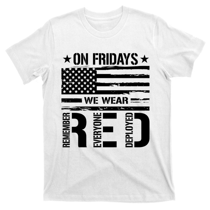 On Friday We Wear Red American Flag Us Veteran T-Shirt