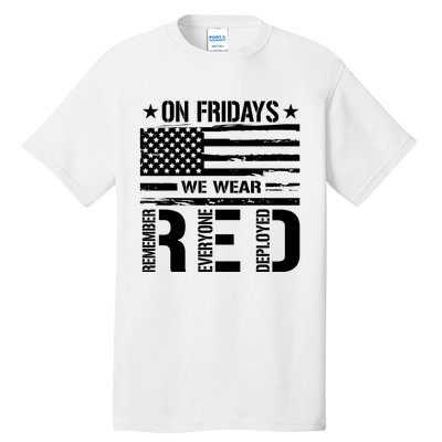 On Friday We Wear Red American Flag Us Veteran Tall T-Shirt